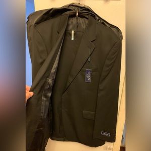 Chaps men’s suit, black , size 44R , 38W unmhemmed